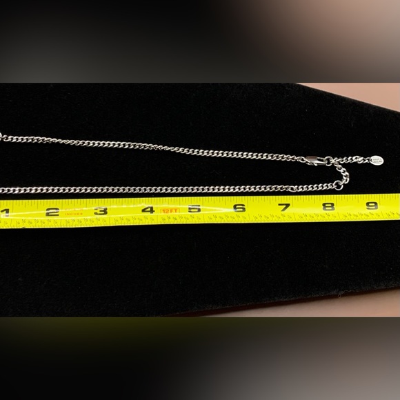 Silver Tone Juicy Couture Rhinestone Choker. Box chain 14”-18” Pre Loved - Picture 7 of 7